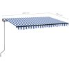 Markis manuellt infällbar blå och vit vidaXL 400 x 350 cm – miniatyr 7