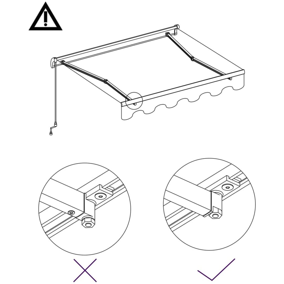 Markis manuellt infällbar gräddvit vidaXL 300 x 250 cm – bild 6