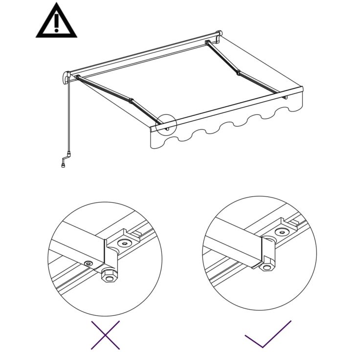 Markis manuellt infällbar gräddvit vidaXL 300 x 250 cm – bild 6