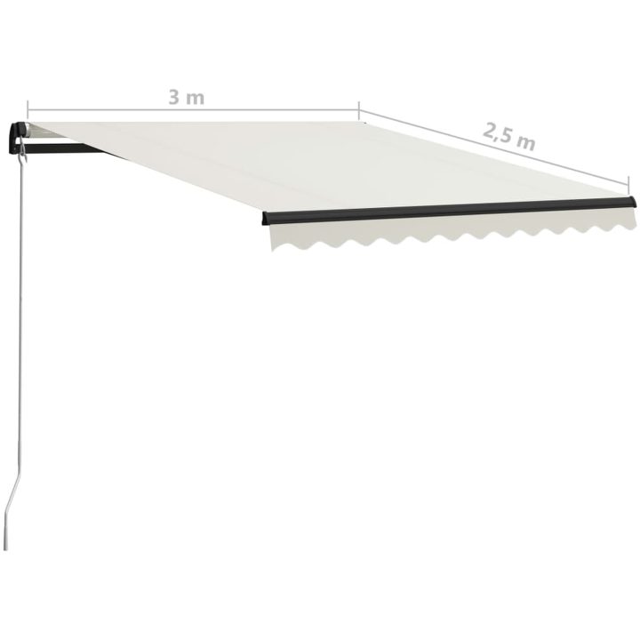 Markis manuellt infällbar gräddvit vidaXL 300 x 250 cm – bild 7