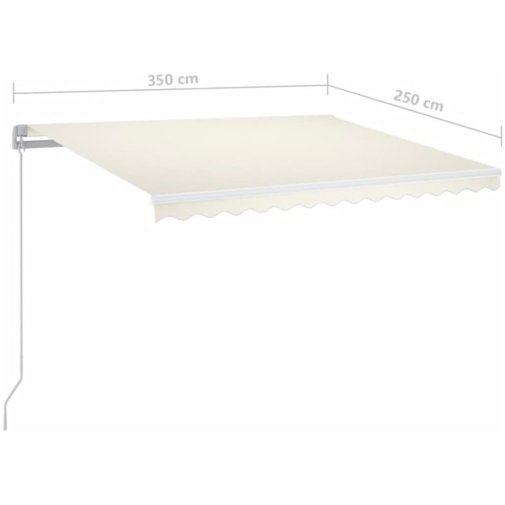 Markis manuellt infällbar gräddvit vidaXL 350 x 250 cm – bild 7