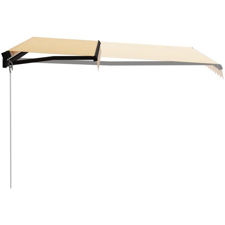 Markis manuellt infällbar gul och vit vidaXL 300 x 250 cm – bild 2