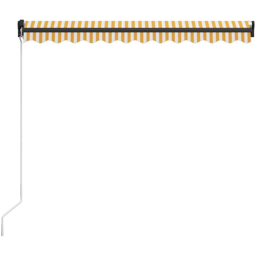 Markis manuellt infällbar gul och vit vidaXL 300 x 250 cm – bild 4