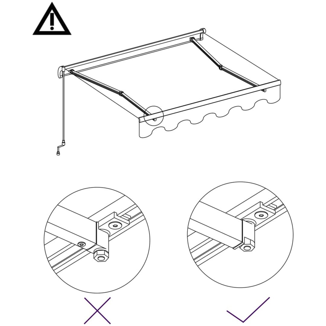 Markis manuellt infällbar gul och vit vidaXL 300 x 250 cm – bild 6