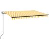 Markis manuellt infällbar gul och vit vidaXL 400 x 350 cm – miniatyr 2