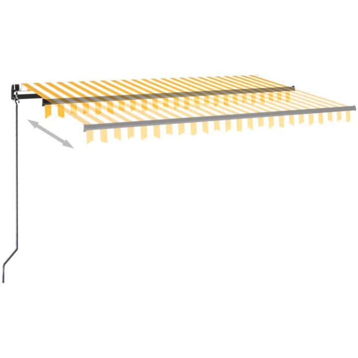 Markis manuellt infällbar gul och vit vidaXL 400 x 350 cm – bild 3