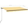 Markis manuellt infällbar gul och vit vidaXL 400 x 350 cm – miniatyr 7