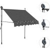 Markis manuellt infällbar med LED 100 cm antracit vidaXL – miniatyr 3