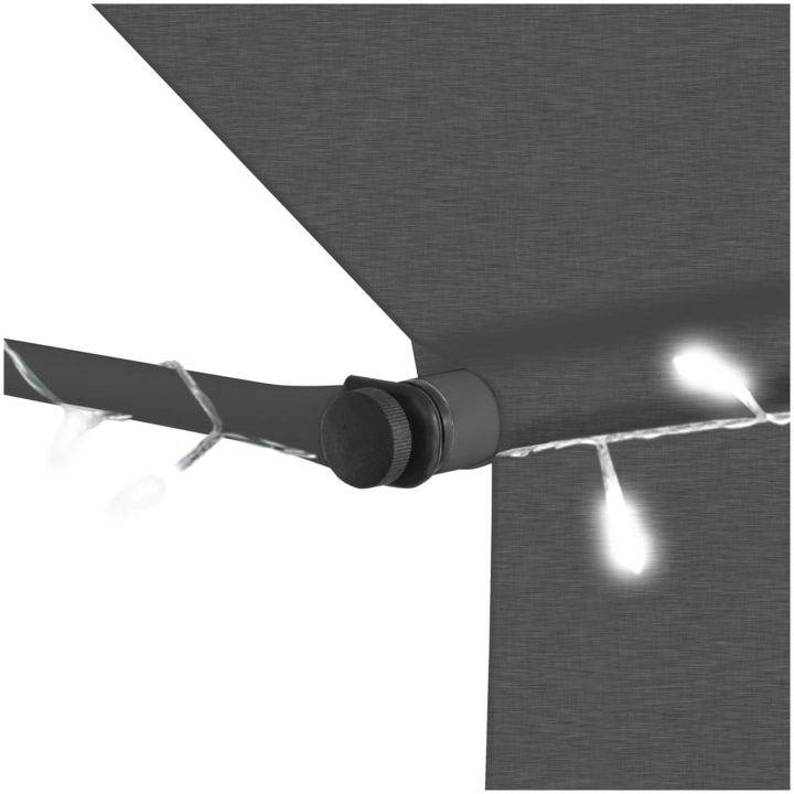 Markis manuellt infällbar med LED 100 cm antracit vidaXL – bild 5
