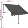 Markis manuellt infällbar med LED 100 cm antracit vidaXL – miniatyr 8