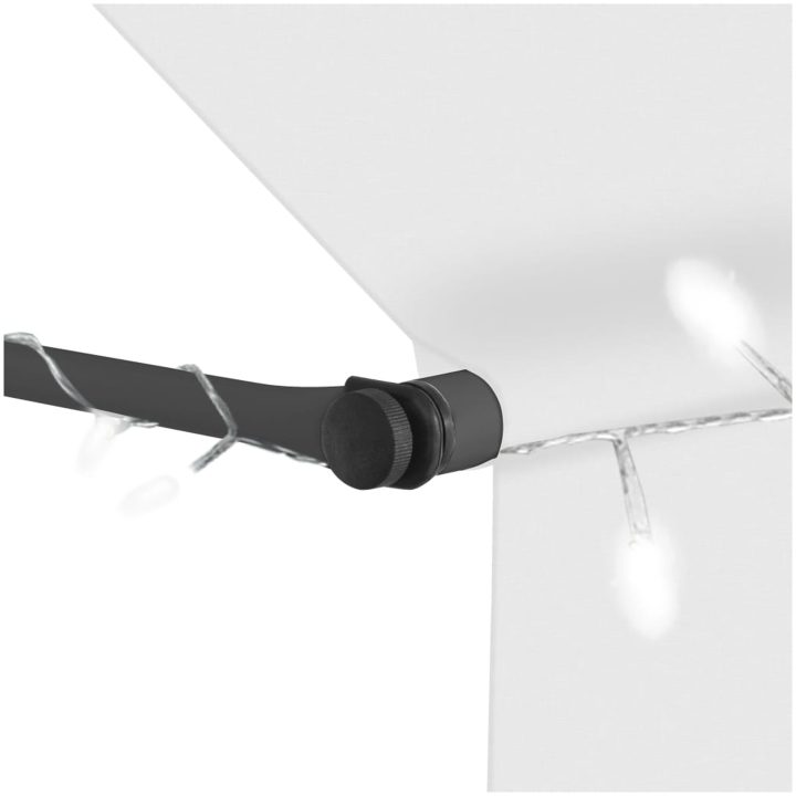Markis manuellt infällbar med LED 100 cm gräddvit vidaXL – bild 5