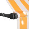 Markis manuellt infällbar med LED 100 cm vit och orange vidaXL – miniatyr 4