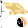 Markis manuellt infällbar med LED 100 cm vit och orange vidaXL – miniatyr 1