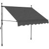 Markis manuellt infällbar med LED 150 cm antracit vidaXL – miniatyr 2