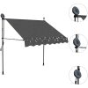 Markis manuellt infällbar med LED 150 cm antracit vidaXL – miniatyr 3