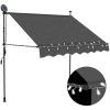Markis manuellt infällbar med LED 150 cm antracit vidaXL – miniatyr 1