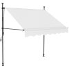 Markis manuellt infällbar med LED 150 cm gräddvit vidaXL – miniatyr 2