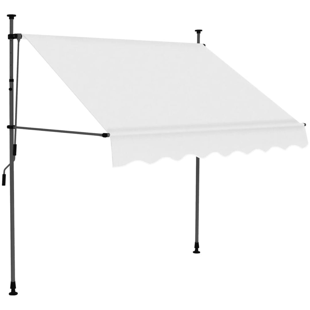 Markis manuellt infällbar med LED 150 cm gräddvit vidaXL – bild 2