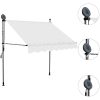 Markis manuellt infällbar med LED 150 cm gräddvit vidaXL – miniatyr 3
