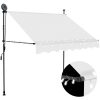 Markis manuellt infällbar med LED 150 cm gräddvit vidaXL – miniatyr 1