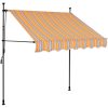 Markis manuellt infällbar med LED 150 cm gul och blå vidaXL – miniatyr 2