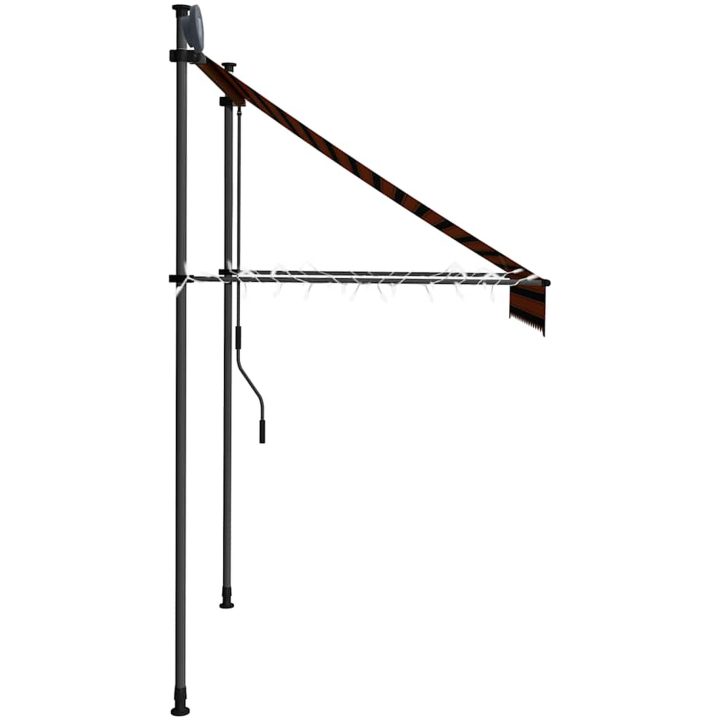 Markis manuellt infällbar med LED 150 cm orange och brun vidaXL – bild 5