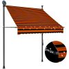 Markis manuellt infällbar med LED 150 cm orange och brun vidaXL – miniatyr 1