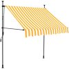 Markis manuellt infällbar med LED 150 cm vit och orange vidaXL – miniatyr 2