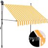 Markis manuellt infällbar med LED 150 cm vit och orange vidaXL – miniatyr 1