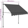 Markis manuellt infällbar med LED 200 cm antracit vidaXL – miniatyr 8