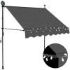 Markis manuellt infällbar med LED 200 cm antracit vidaXL – miniatyr 1