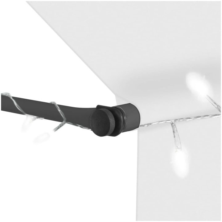 Markis manuellt infällbar med LED 200 cm gräddvit vidaXL – bild 5