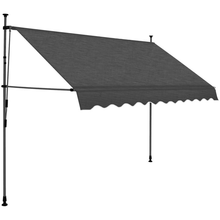 Markis manuellt infällbar med LED 250 cm antracit vidaXL – bild 2