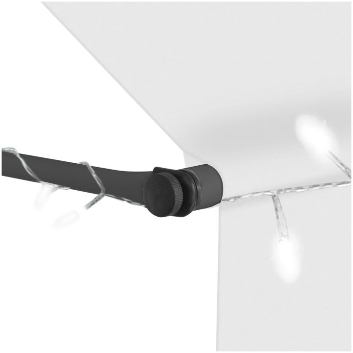 Markis manuellt infällbar med LED 250 cm gräddvit vidaXL – bild 5