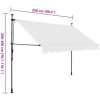 Markis manuellt infällbar med LED 250 cm gräddvit vidaXL – miniatyr 8