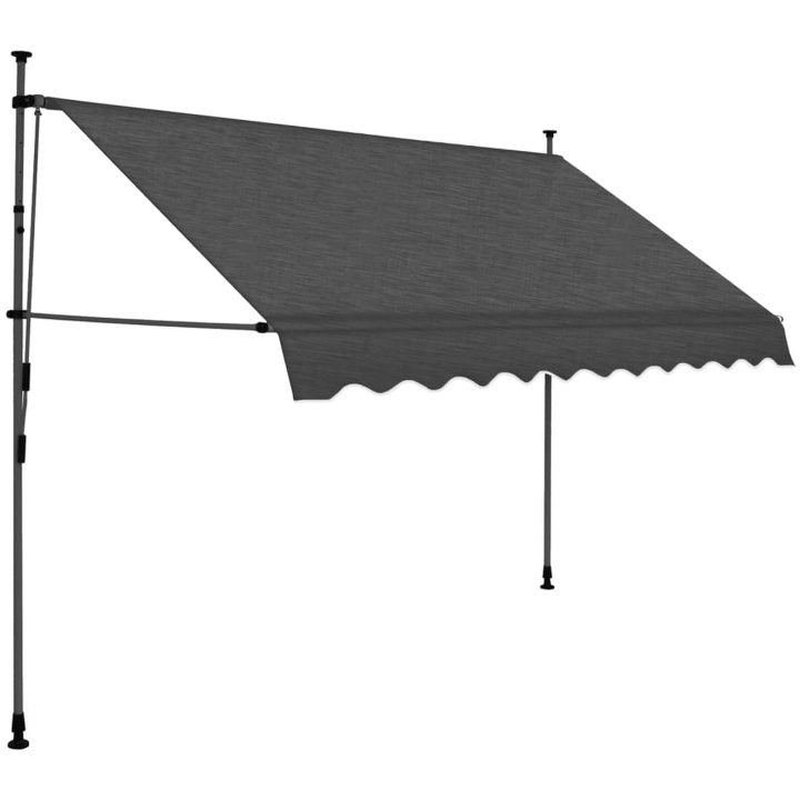 Markis manuellt infällbar med LED 300 cm antracit vidaXL – bild 2