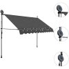 Markis manuellt infällbar med LED 300 cm antracit vidaXL – miniatyr 3
