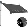 Markis manuellt infällbar med LED 300 cm antracit vidaXL – miniatyr 1