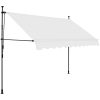 Markis manuellt infällbar med LED 300 cm gräddvit vidaXL – miniatyr 2