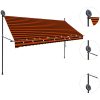 Markis manuellt infällbar med LED 300 cm orange och brun vidaXL – miniatyr 4