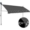 Markis manuellt infällbar med LED 350 cm antracit vidaXL – miniatyr 1