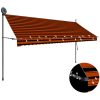 Markis manuellt infällbar med LED 350 cm orange och brun vidaXL – miniatyr 1