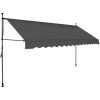 Markis manuellt infällbar med LED 400 cm antracit vidaXL – miniatyr 2