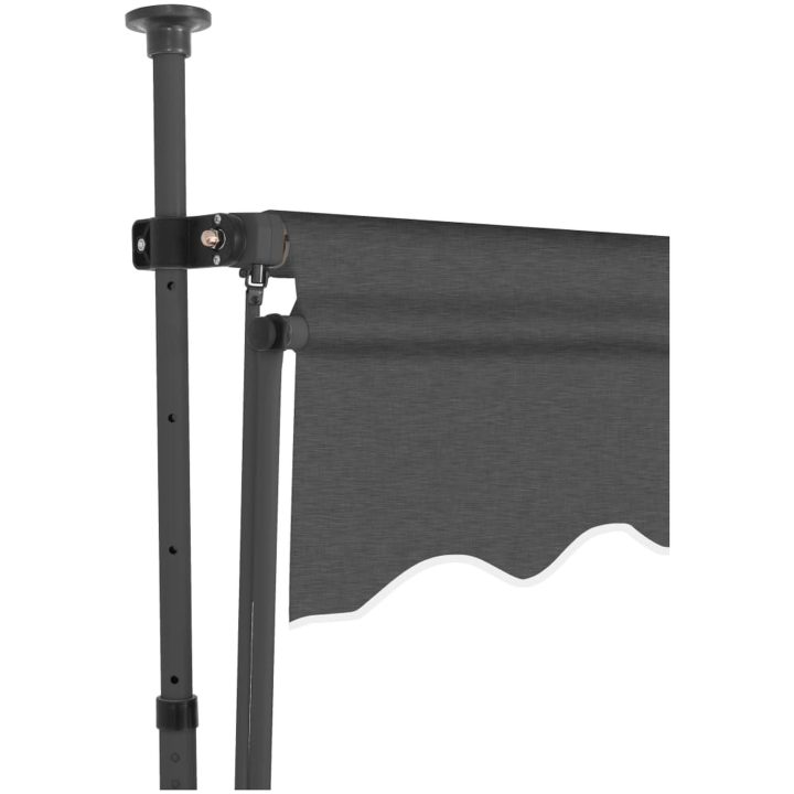 Markis manuellt infällbar med LED 400 cm antracit vidaXL – bild 4