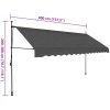 Markis manuellt infällbar med LED 400 cm antracit vidaXL – miniatyr 8