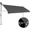 Markis manuellt infällbar med LED 400 cm antracit vidaXL – miniatyr 1