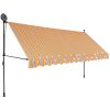 Markis manuellt infällbar med LED 400 cm gul och blå vidaXL – miniatyr 2