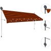 Markis manuellt infällbar med LED 400 cm orange och brun vidaXL – miniatyr 4
