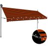 Markis manuellt infällbar med LED 400 cm orange och brun vidaXL – miniatyr 1