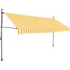 Markis manuellt infällbar med LED 400 cm vit och orange vidaXL – miniatyr 2